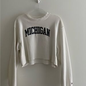 Champion Women's Cream Michigan Sweatshirt